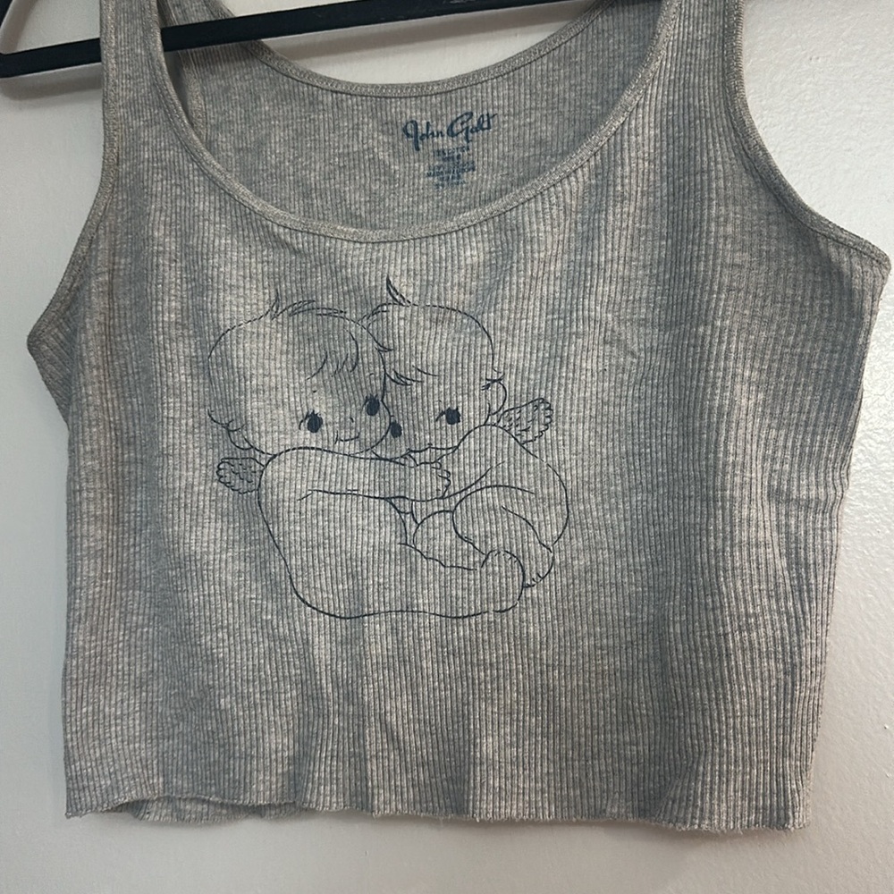 MOVING SALE Hugging Angels Brandy Melville Gray Ribbed Tank - Picture 2 of 5